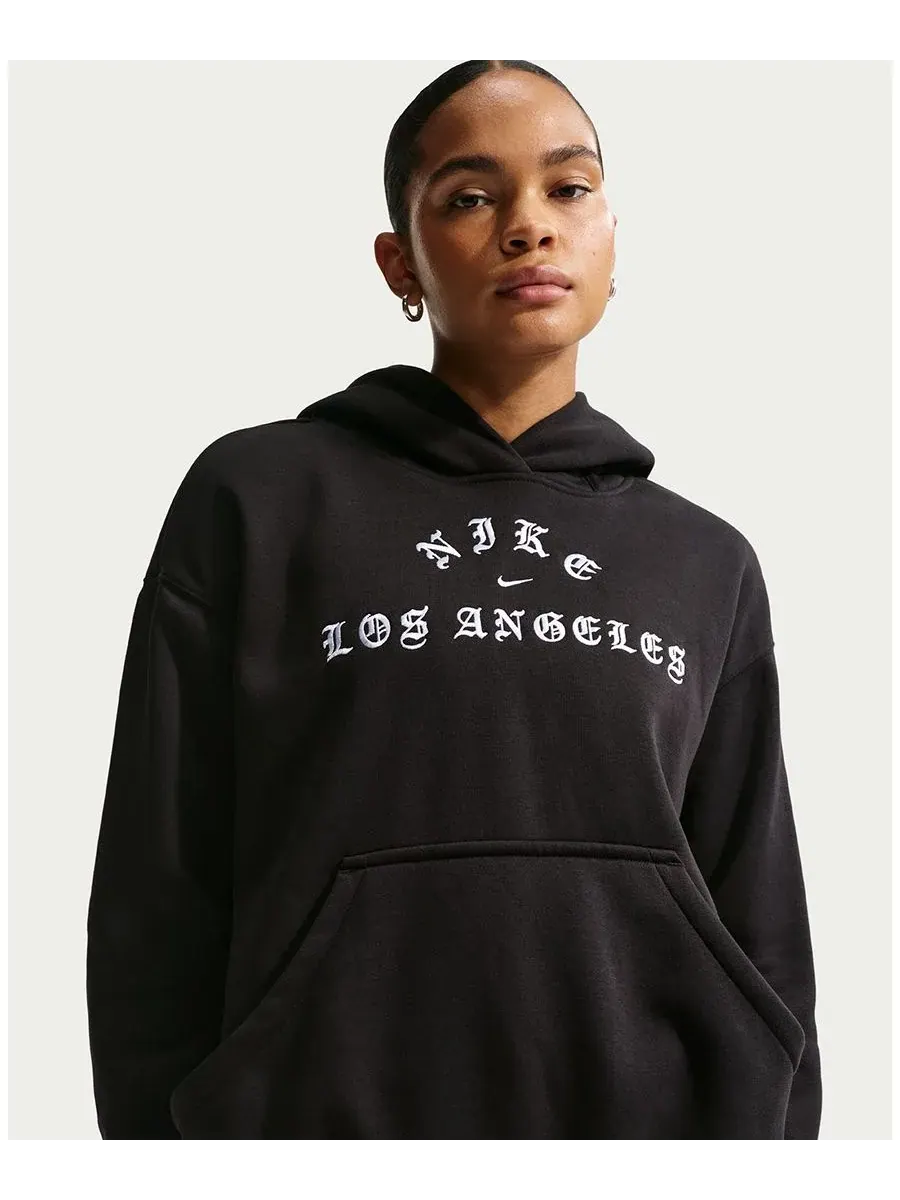 Женская флисовая толстовка оверсайз Los Angeles Pull-On Nike — изображение 1 из 5, черный/белый