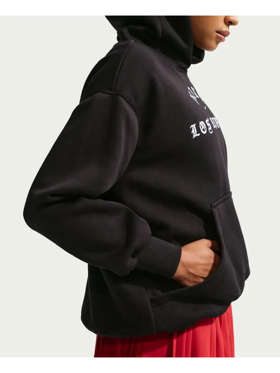 Женская флисовая толстовка оверсайз Los Angeles Pull-On Nike — изображение 3 из 5, черный/белый
