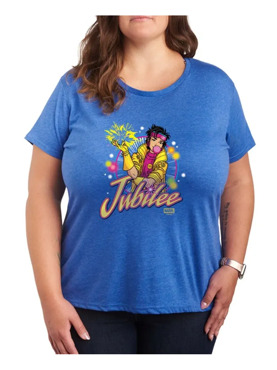 Футболка женская с принтом X-Men Jubilee Logo, Plus Size Hybrid Apparel — изображение 1 из 3, синий