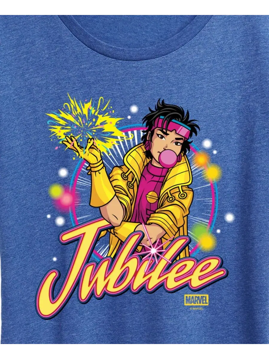 Футболка женская с принтом X-Men Jubilee Logo, Plus Size Hybrid Apparel — изображение 2 из 3, синий