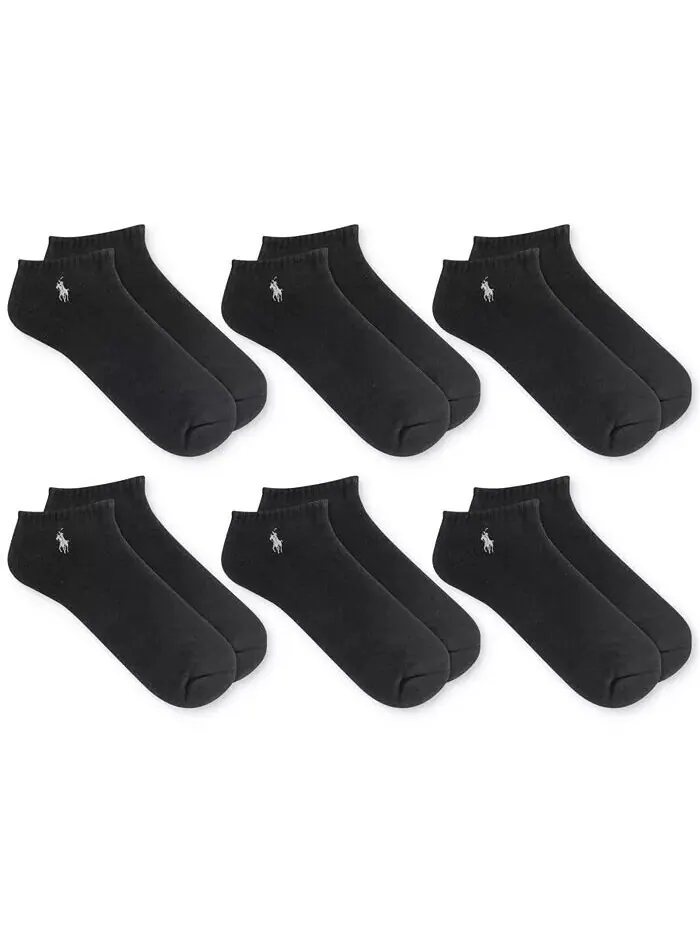 Мужские носки Performance Sport Low Cut, 6 пар Polo Ralph Lauren — изображение 1 из 1, черный