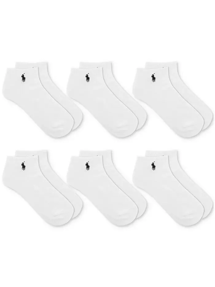 Мужские носки Performance Sport Low Cut, 6 пар Polo Ralph Lauren — изображение 1 из 1, белый