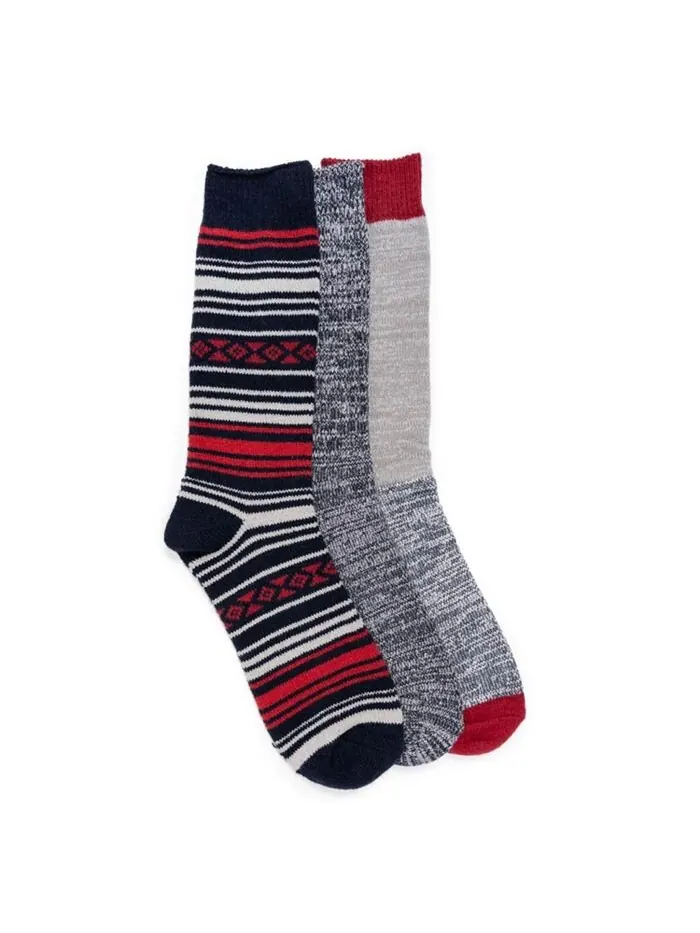 Комплект мужских носков из микрофибры, 3 пары MUK LUKS — изображение 1 из 2, сумерки