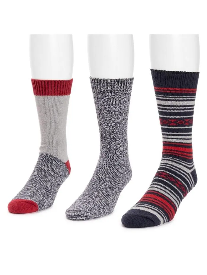 Комплект мужских носков из микрофибры, 3 пары MUK LUKS — изображение 2 из 2, сумерки