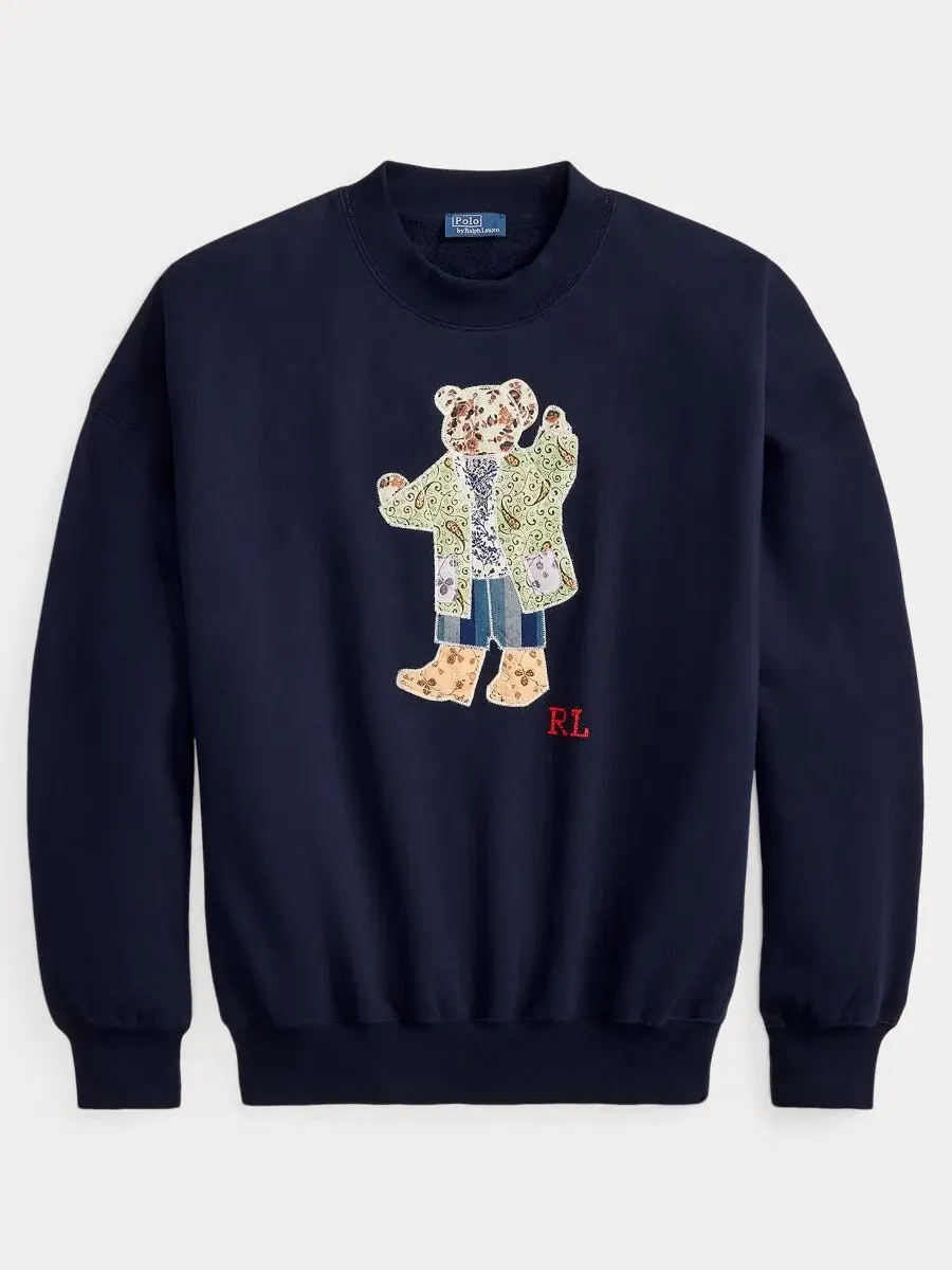 Свитшот с длинным рукавом Patchwork Polo Bear Polo Ralph Lauren — изображение 5 из 5, темно-синий