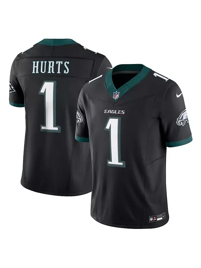 Мужская лимитированная джерси Jalen Hurts Kelly Philadelphia Eagles Vapor F.U.S.E Nike — изображение 1 из 5, черный