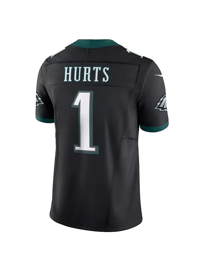 Мужская лимитированная джерси Jalen Hurts Kelly Philadelphia Eagles Vapor F.U.S.E Nike — изображение 3 из 5, черный