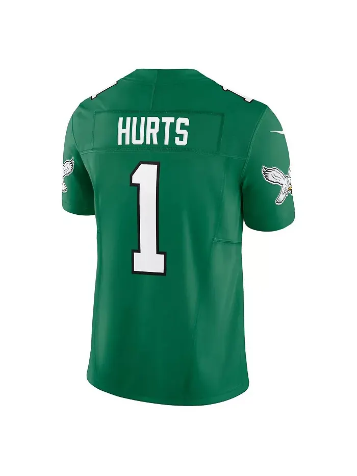 Мужская лимитированная джерси Jalen Hurts Kelly Philadelphia Eagles Vapor F.U.S.E Nike — изображение 4 из 5, черный