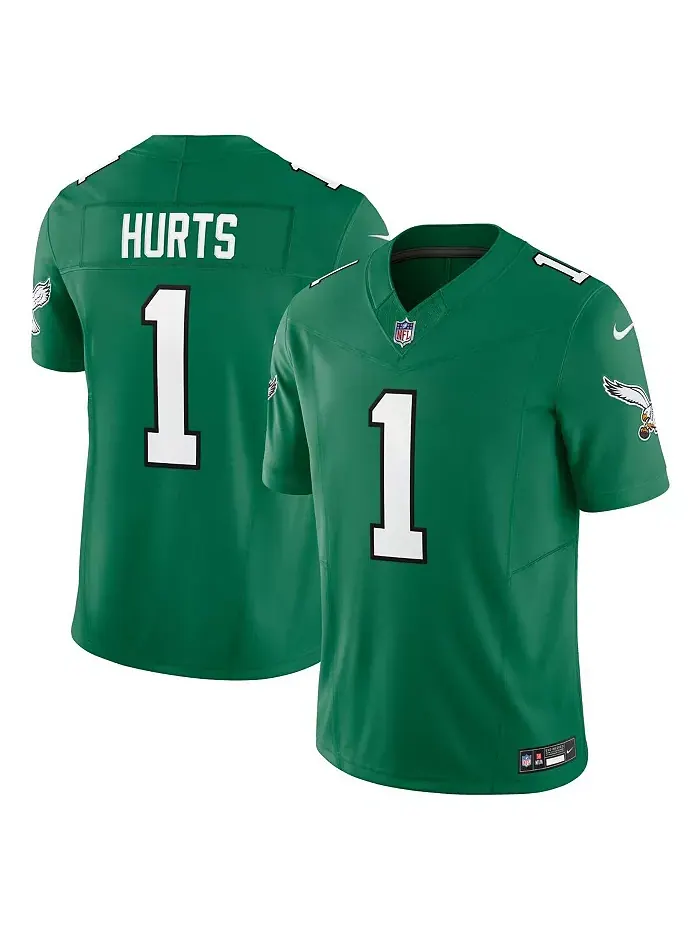 Мужская лимитированная джерси Jalen Hurts Kelly Philadelphia Eagles Vapor F.U.S.E Nike — изображение 1 из 3, зеленый