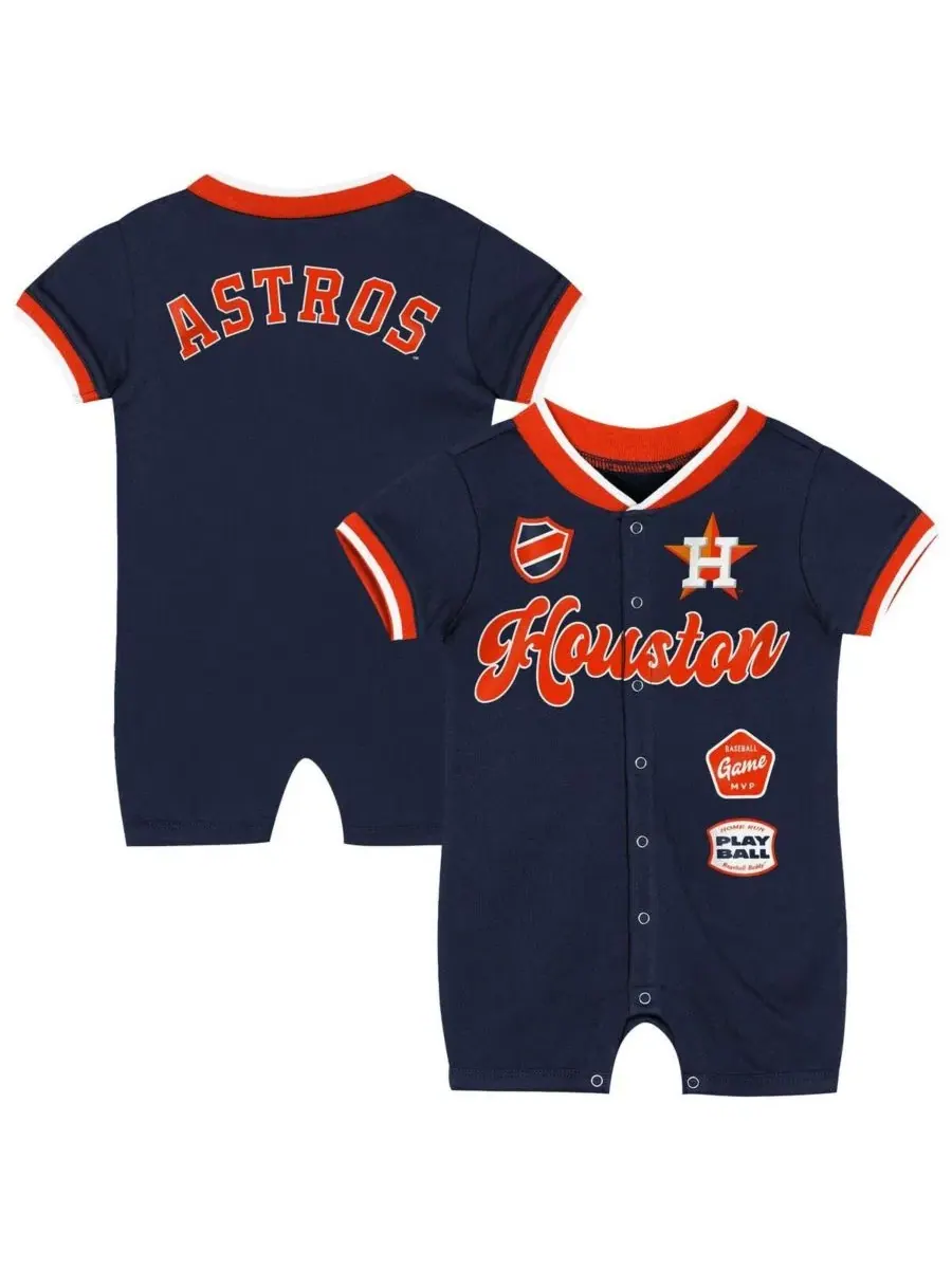 Детский комбинезон темно-синего цвета с символикой команды Houston Astros для мальчиков и девочек — изображение 1 из 3