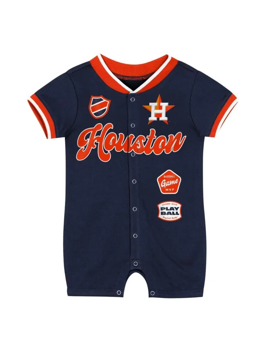 Детский комбинезон темно-синего цвета с символикой команды Houston Astros для мальчиков и девочек — изображение 2 из 3