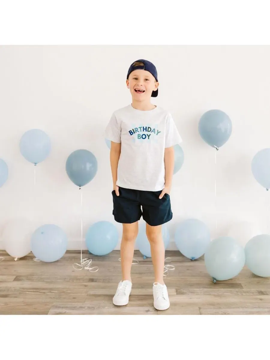 Детская футболка с коротким рукавом в клетку для именинника Sweet Wink, пепельный — изображение 2 из 6