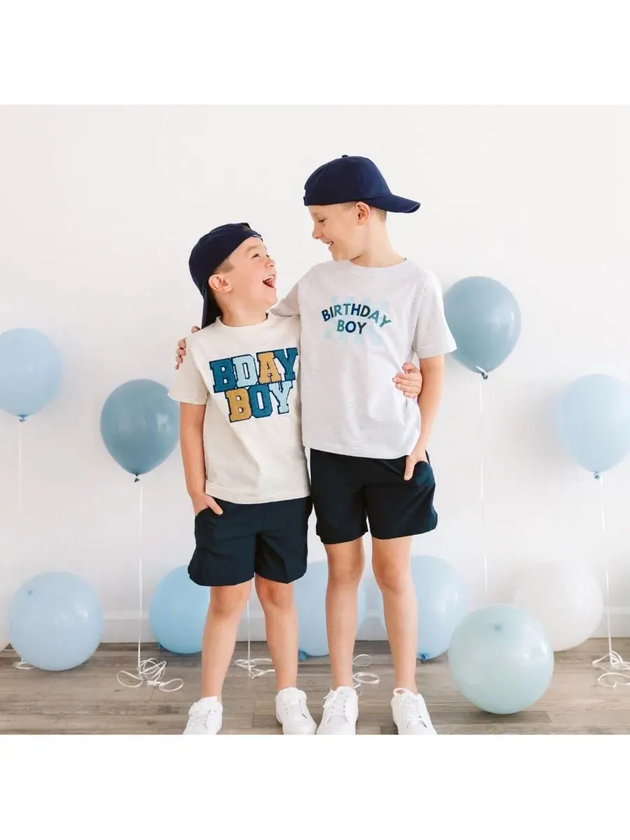 Детская футболка с коротким рукавом в клетку для именинника Sweet Wink, пепельный — изображение 5 из 6