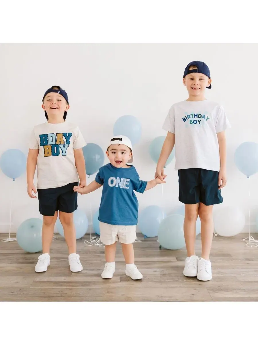 Детская футболка с коротким рукавом в клетку для именинника Sweet Wink, пепельный — изображение 6 из 6