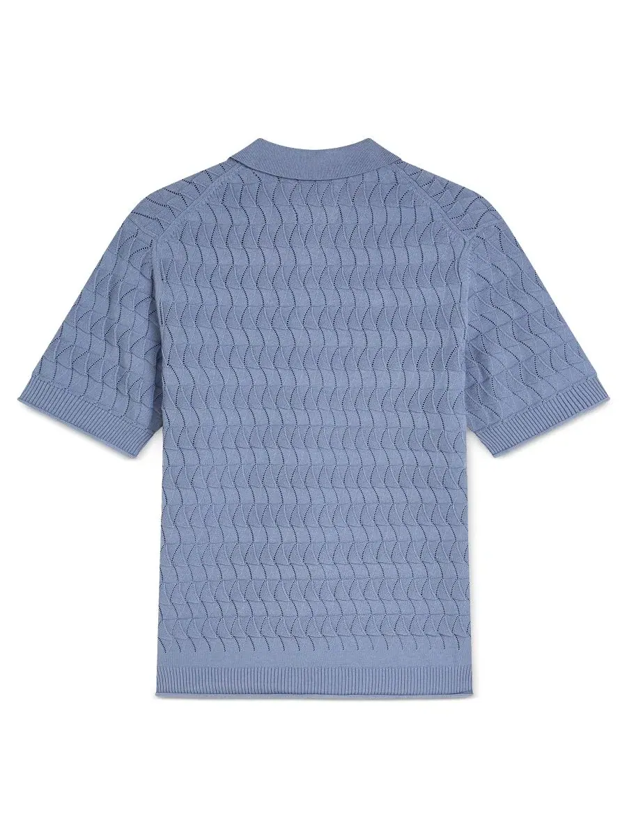 Мужская вязаная рубашка-поло стандартного кроя с ажурной отделкой Scotch & Soda — изображение 6 из 6, бесконечность