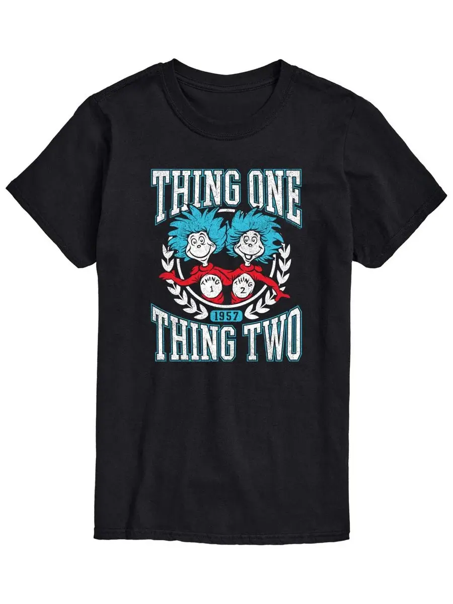 Мужская футболка с коротким рукавом и графическим принтом «Dr. Seuss Things Collegiate» Airwaves — изображение 1 из 3, черный