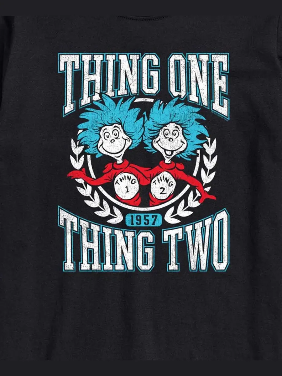 Мужская футболка с коротким рукавом и графическим принтом «Dr. Seuss Things Collegiate» Airwaves — изображение 3 из 3, черный