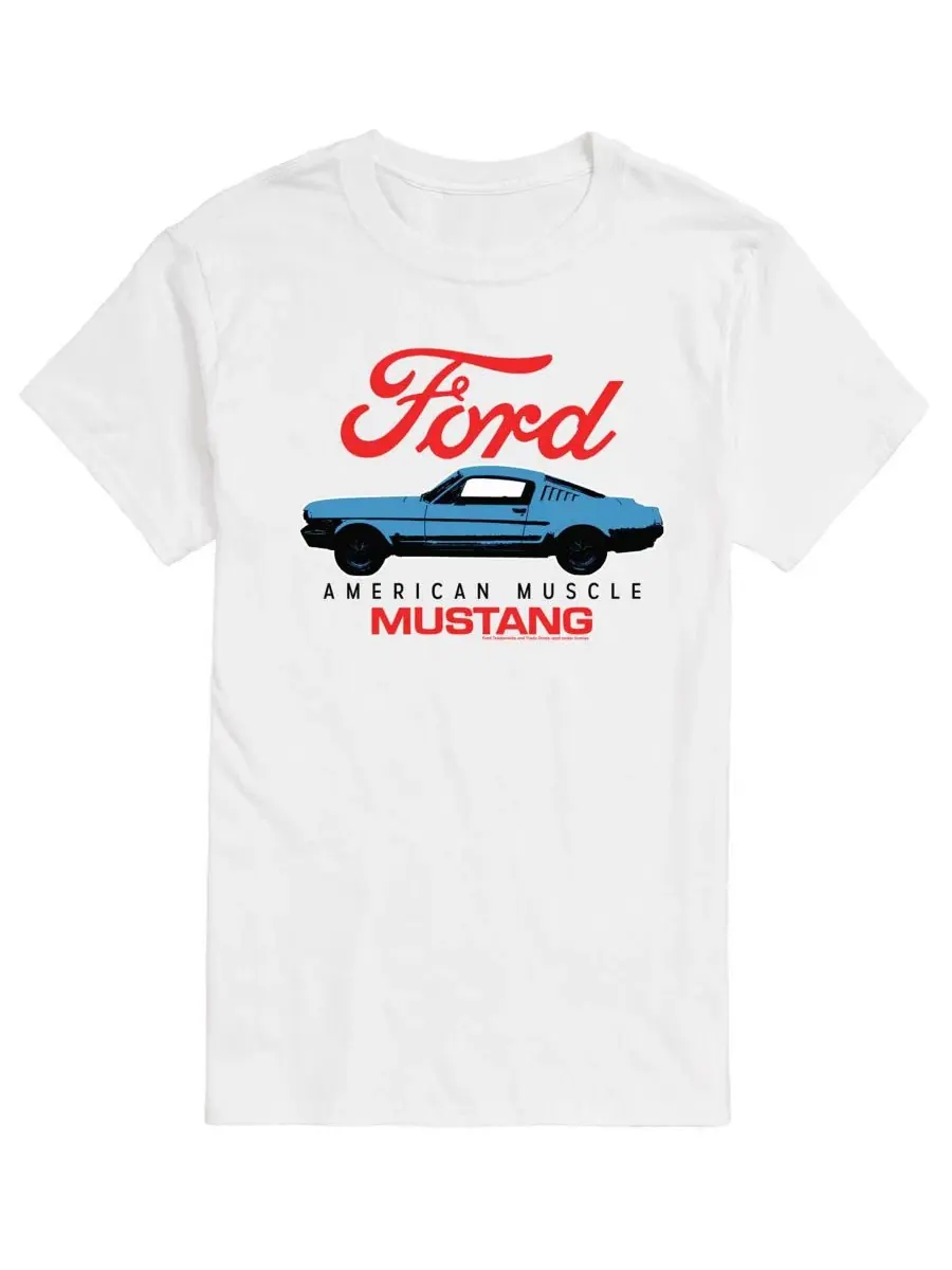 Мужская футболка с коротким рукавом и графическим принтом Ford American Muscle Mustang Airwaves — изображение 1 из 3, белый