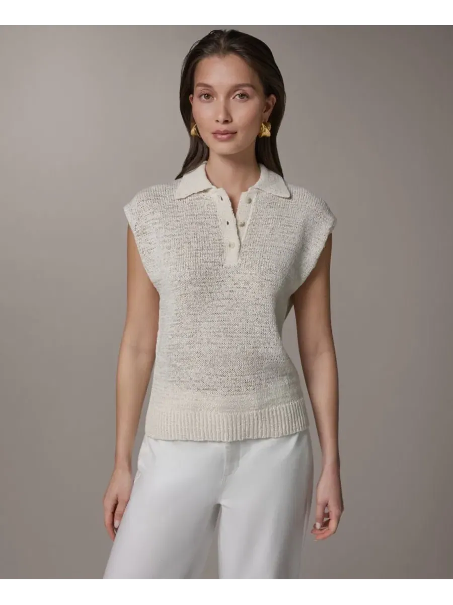 Свитер без рукавов с поло-воротником Donna Karan Weekend — изображение 1 из 5, олененок