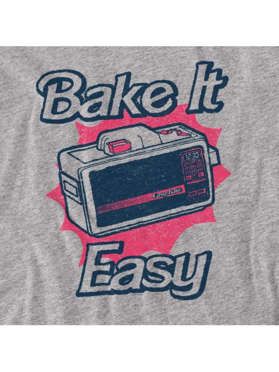 Футболка с длинным рукавом с принтом Easy Bake Oven Bake It Easy Logovision — изображение 2 из 3, приглушенный