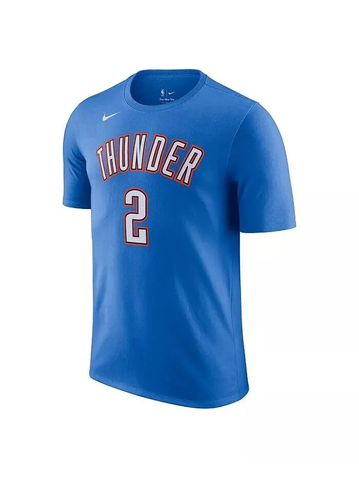 Мужская футболка Shai Gilgeous-Alexander Blue Oklahoma City Thunder Icon 2022/23 с именем и номером — изображение 3 из 3
