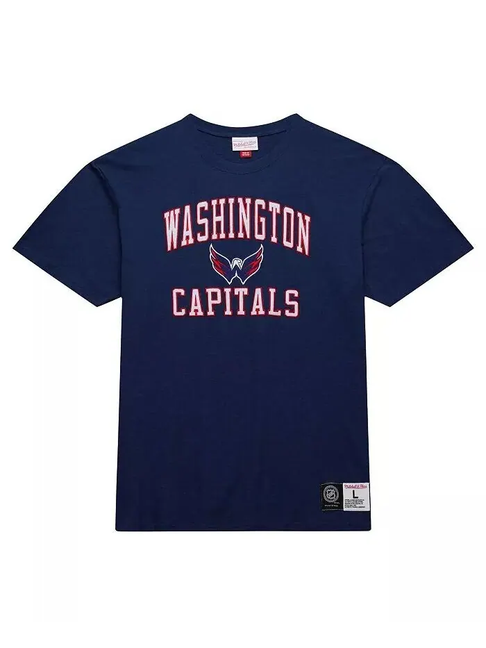 Мужская темно-синяя футболка Washington Capitals Legendary Slub Mitchell & Ness — изображение 4 из 4, темно-синий