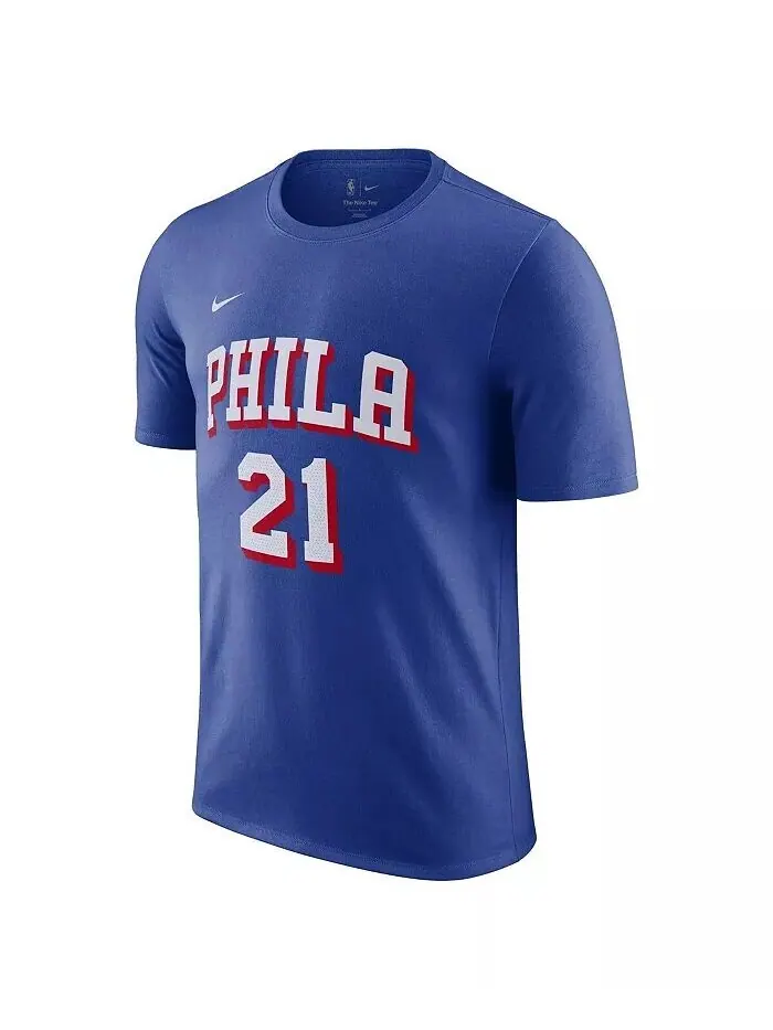 Мужская футболка с именем и номером Joel Embiid Royal Philadelphia 76ers Nike — изображение 2 из 3, королевский