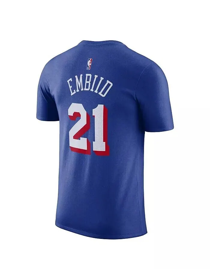 Мужская футболка с именем и номером Joel Embiid Royal Philadelphia 76ers Nike — изображение 3 из 3, королевский