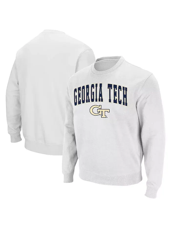 Мужская толстовка Georgia Tech Yellow Jackets с аппликацией в виде арки методом тачлов Colosseum — изображение 1 из 5, белый