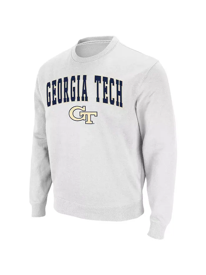 Мужская толстовка Georgia Tech Yellow Jackets с аппликацией в виде арки методом тачлов Colosseum — изображение 2 из 5, белый