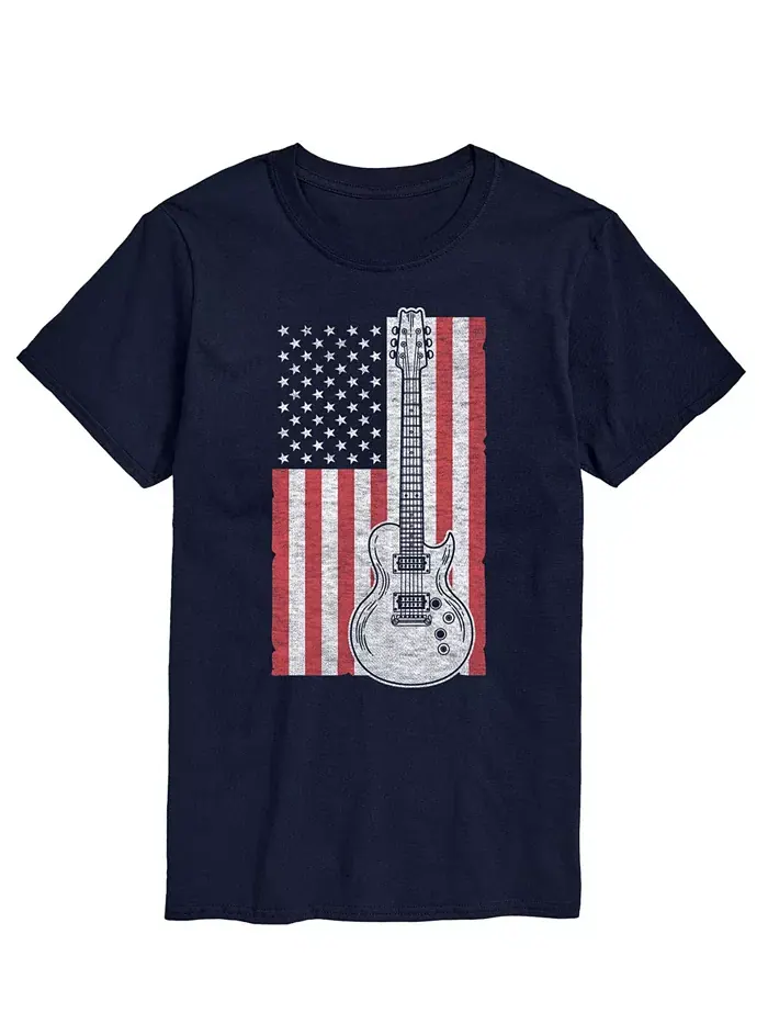 Мужская футболка с коротким рукавом American Flag Guitar AIRWAVES — изображение 1 из 3, синий