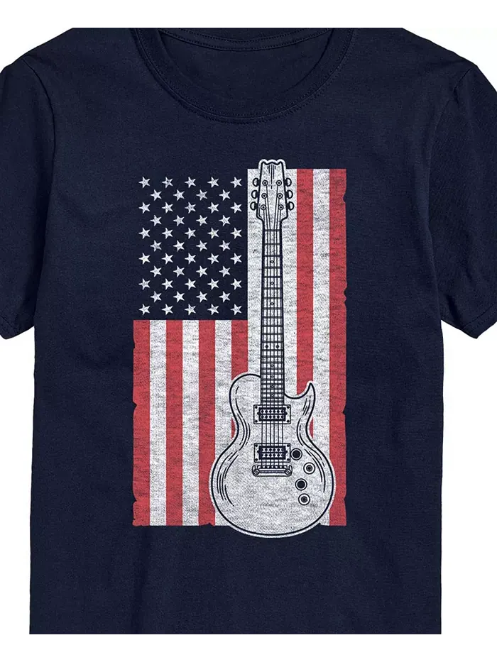 Мужская футболка с коротким рукавом American Flag Guitar AIRWAVES — изображение 2 из 3, синий
