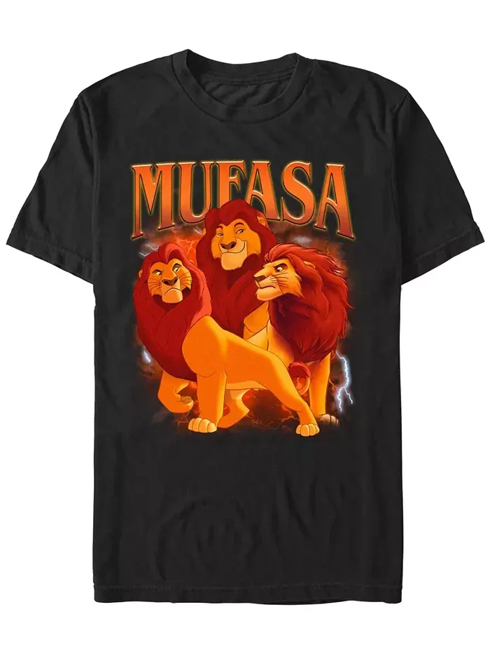 Мужская футболка с коротким рукавом Y2K Mufasa Lion King — изображение 1 из 3, черный