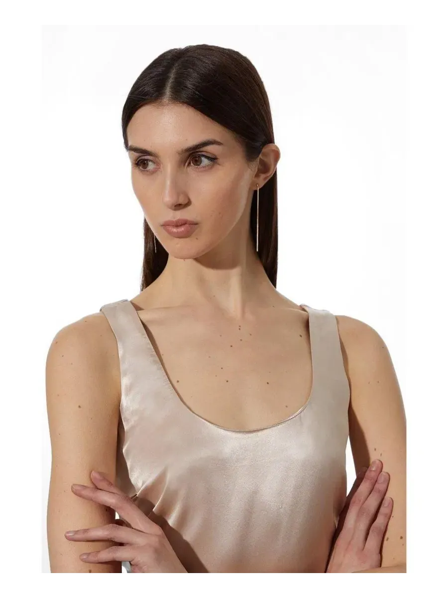 Женское сатиновое топ-камисоль Karen Millen — изображение 2 из 5, устрица
