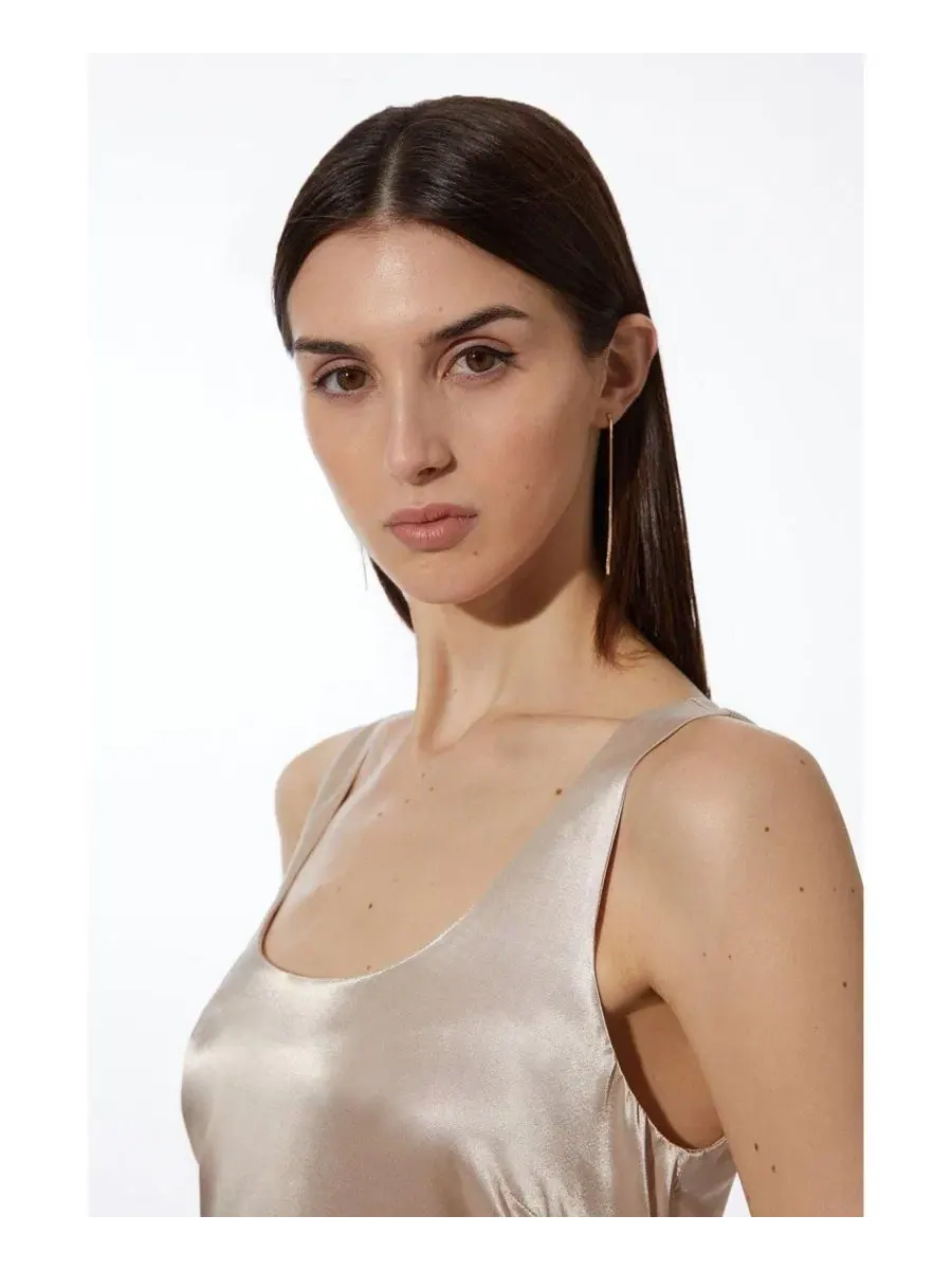 Женское сатиновое топ-камисоль Karen Millen — изображение 5 из 5, устрица