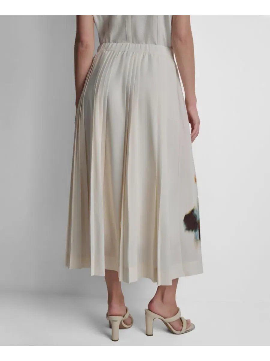 Юбка миди с принтом, модель Everyday Stretch DKNY — изображение 2 из 7, оранжевый
