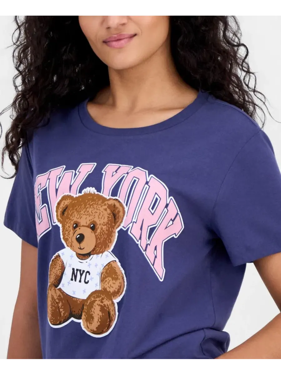 Футболка с принтом New York Teddy Grayson Threads, The Label — изображение 3 из 4, синий
