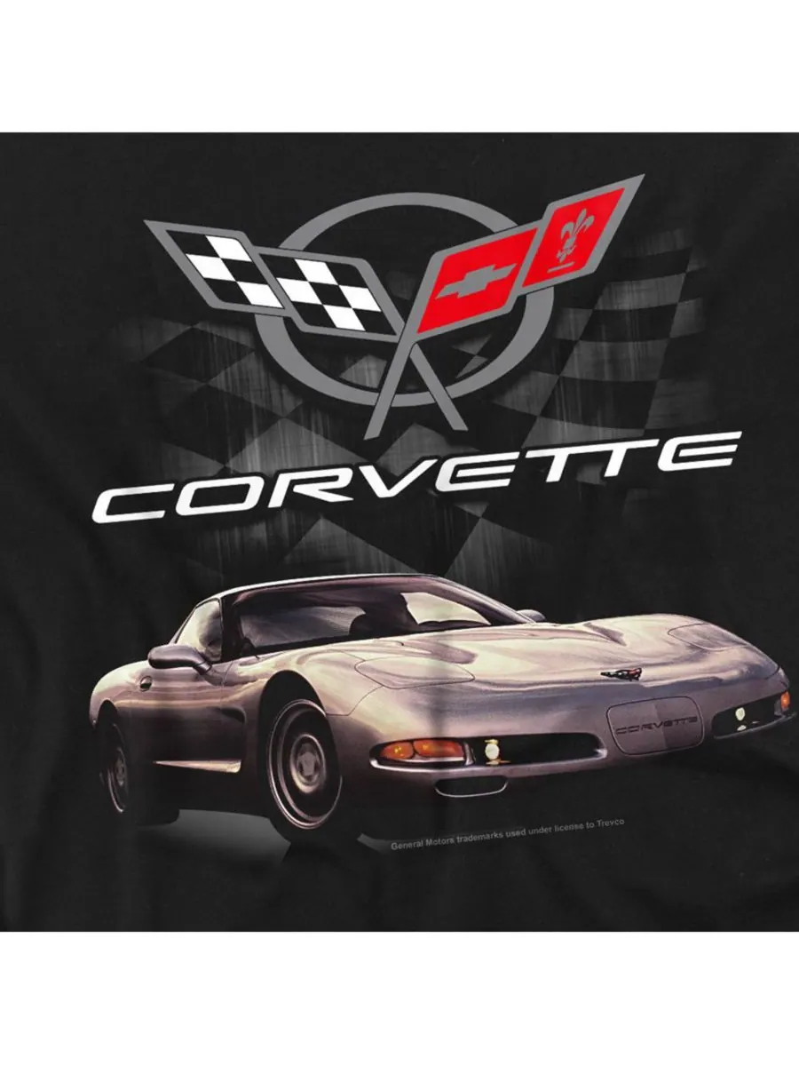 Футболка Chevrolet в клетку больших размеров Corvette — изображение 2 из 3, черный
