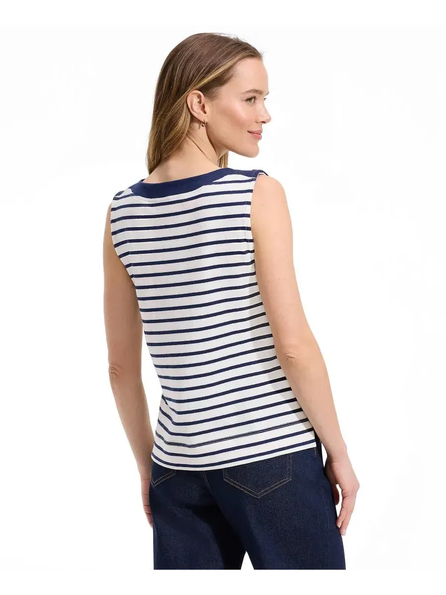 Женский топ-майка с пуговицами на плечах Mariner Button Shoulder Tank Lands' End — изображение 1 из 4