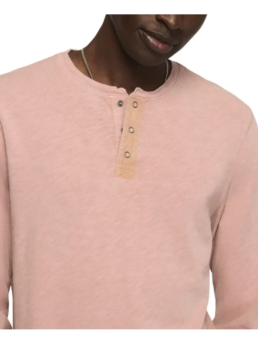 Футболка-поло с длинным рукавом Weekend Slub Henley Lucky Brand — изображение 3 из 4, розовый