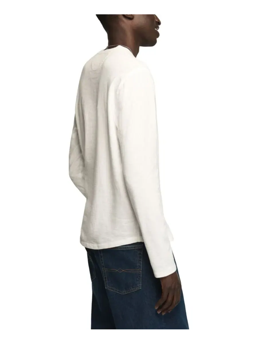 Лонгслив из хлопка с пуговицами, модель Weekend Slub Henley Lucky Brand — изображение 2 из 4, яркий белый