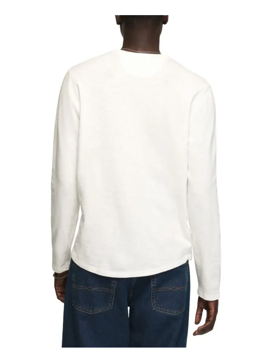 Лонгслив из хлопка с пуговицами, модель Weekend Slub Henley Lucky Brand — изображение 4 из 4, яркий белый