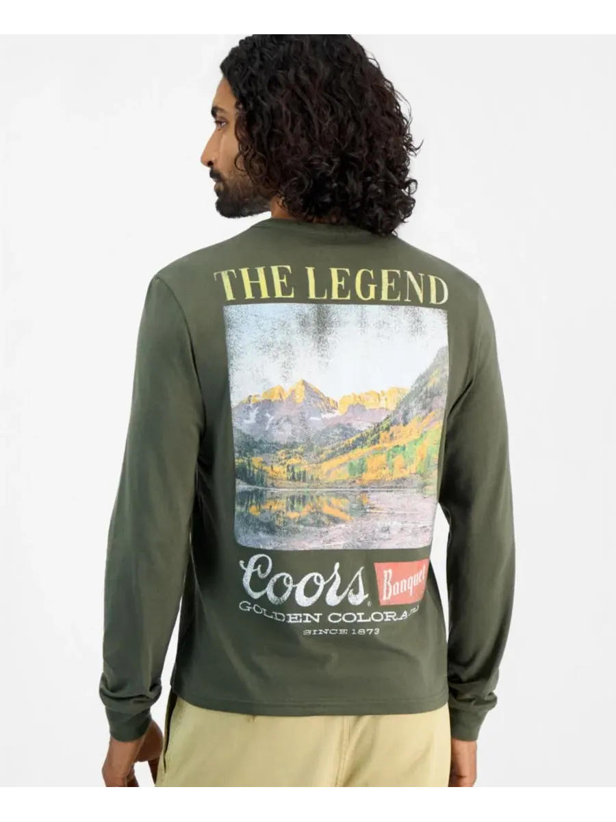 Футболка с длинным рукавом Coors Scenic Cotton Sun + Stone — изображение 2 из 4, оливковый