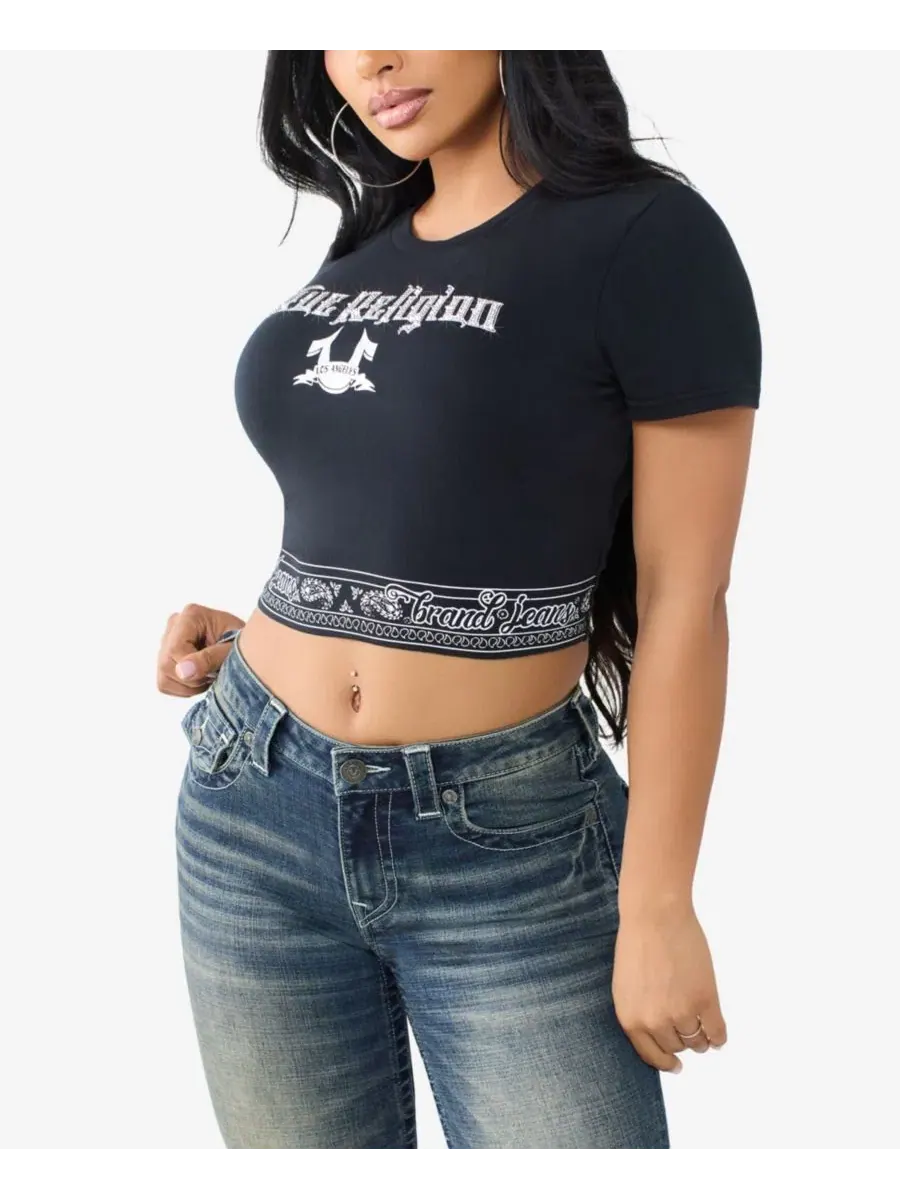 Топ-бандо с принтом Crystal Bandeau True Religion — изображение 2 из 3, черный