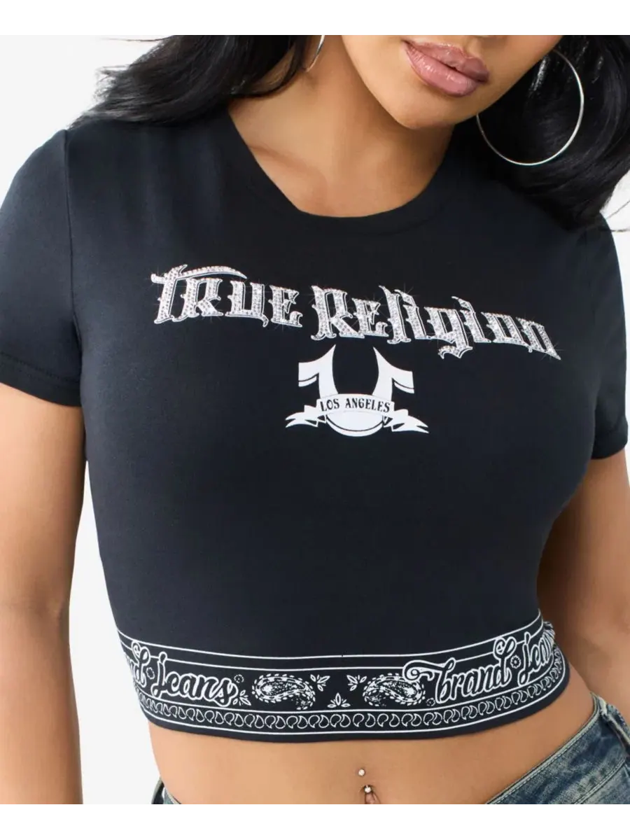 Топ-бандо с принтом Crystal Bandeau True Religion — изображение 3 из 3, черный