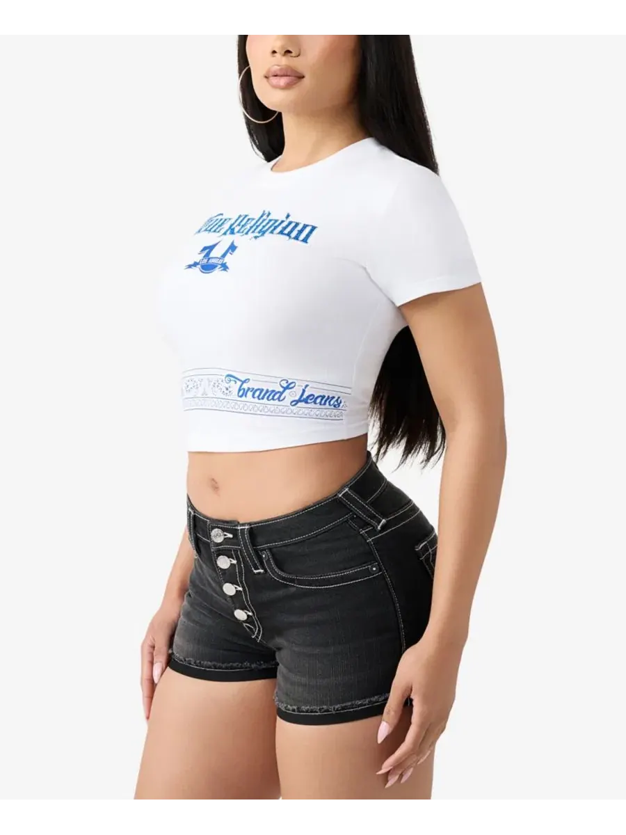Топ-бандо с принтом и стразами Crystal Bandeau True Religion — изображение 2 из 3, белый