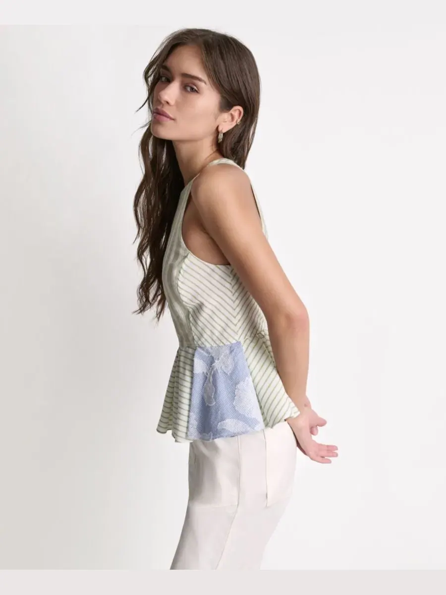 Топ без рукавов с воланами BCBG — изображение 3 из 7, белый