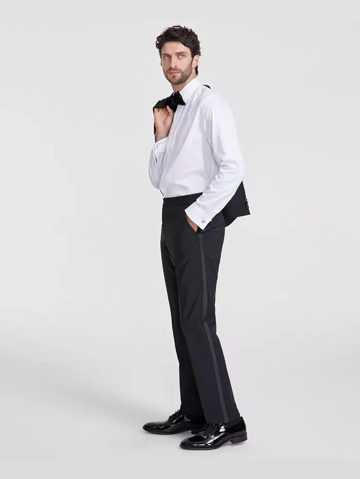 Мужские классические брюки-смокинг Modern-Fit из смесовой шерсти с Super Flex и эластаном Hugo Boss — 2