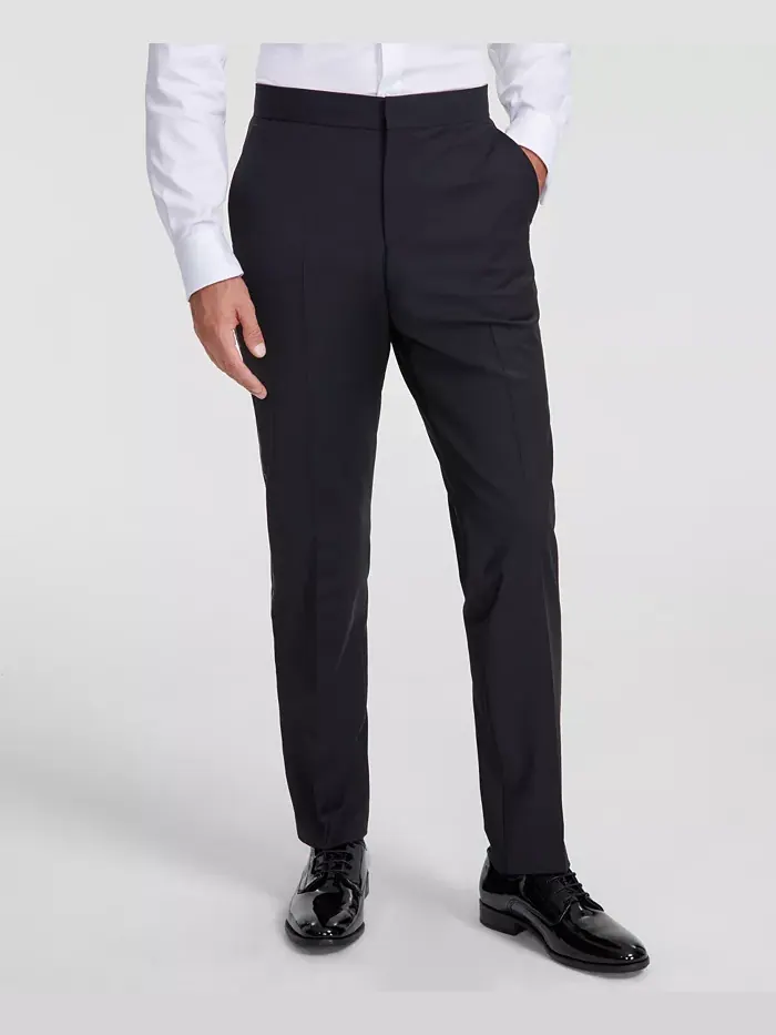 Мужские классические брюки-смокинг Modern-Fit из смесовой шерсти с Super Flex и эластаном Hugo Boss — 3