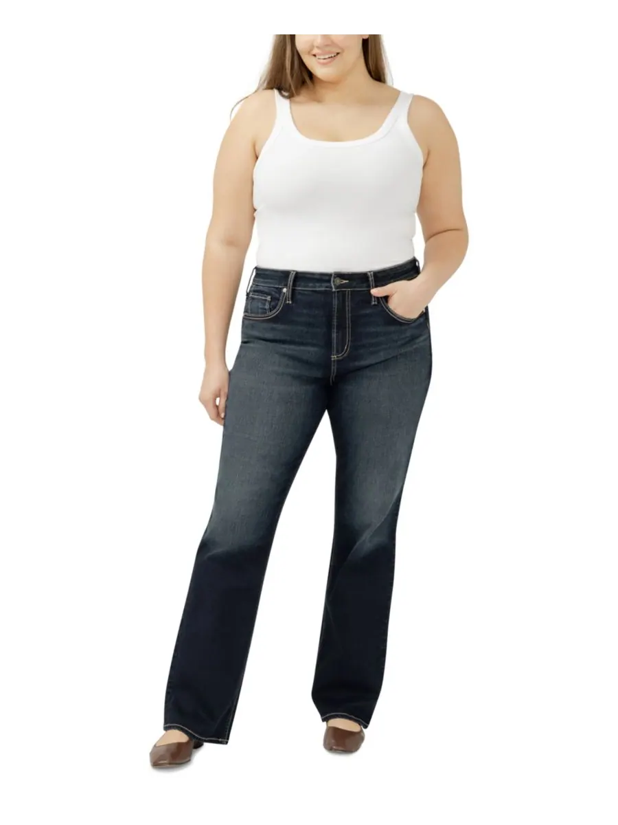 Джинсы Avery Plus Size с высокой посадкой — изображение 4 из 6, коричневатый
